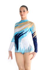 simple leotard with skirt for rhythmic competition.